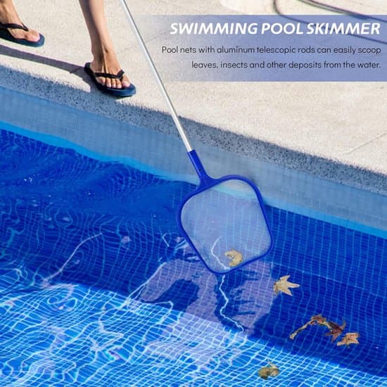 Pool Net - 120 cm long with telescopic handle - Fine mesh nylon net - For ponds, algae & Bestway pools - Blue - 1 piece