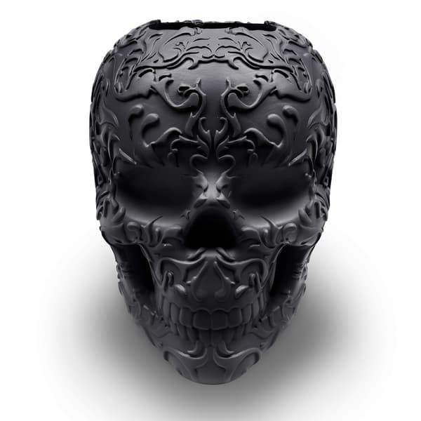 Skull Makeup Brush Holder, Pen Holder, Vanity, Desk, Office Organizer, Stationery, Decorative Planter