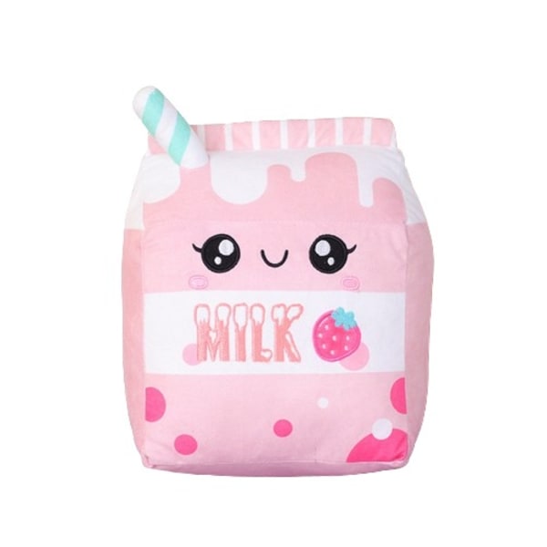 Cute Strawberry Milk Home Pillow Plush Toy the Strawberry Milkshake, 25 cm