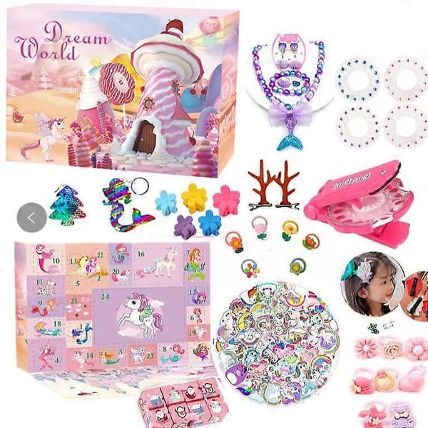 Pige tilbehør Julekalender blind box Valentinsdag klemme musik sæt børns julegave Decompression doll 24pcs