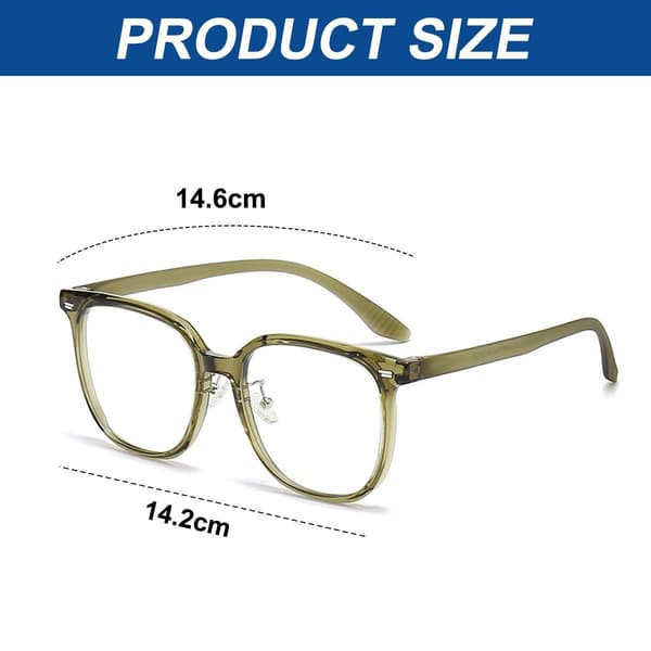 Square Blue Light Blocking Glasses for Men and Women UV Blocking Computer Green