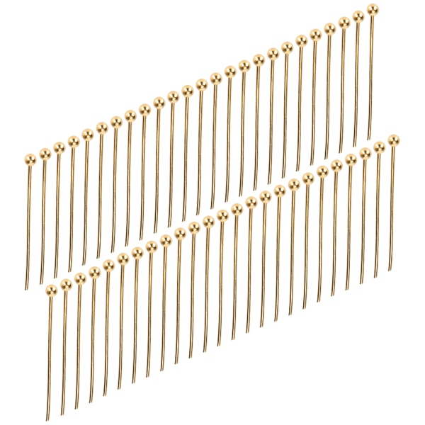 50 st Kulhuvudnålar Smycken Hänge DIY Hantverk Pärltillverkning Delar Tillbehör Guld 25mm / 0.98in