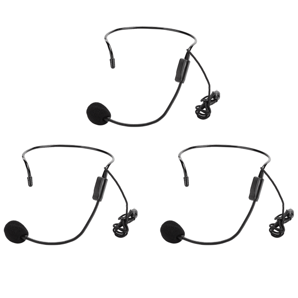 3st 3,5 mm skruvplugg Trådkopplad huvudkondensor Mikrofon Headset Mic för Shopping Guide Guider