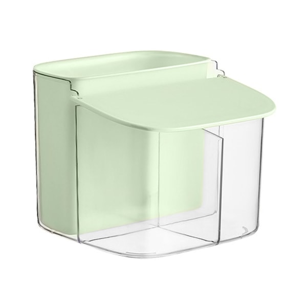 Wall Mounted Cosmetic Makeup Cotton Storage Box No Punching Compartment Breathable Storage Case Green