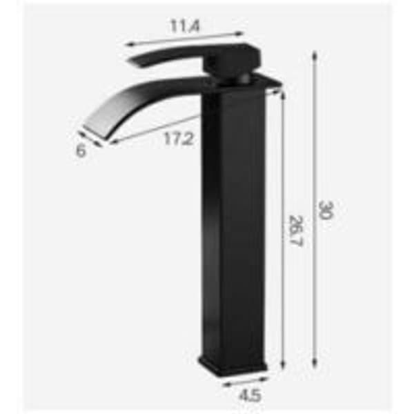 Black Waterfall Faucet with High Spout Mixer KLB
