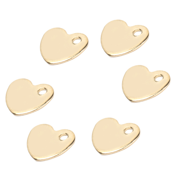 20 stk. DIY Hjerteformet Vedhæng Rustfrit Stål Vedhæng med Hul Smykkefremstillings Tilbehør (Guld 9 x 10mm)