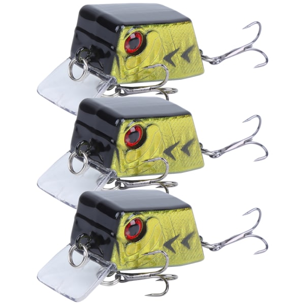 3 stk Cube Mini Agns Fiske Kunstfiske Agns Fiskeutstyr med Skarpe Kroker 3#