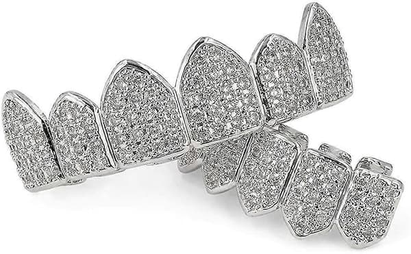 18k kullatut Micro Iced-out Grillz lisävalutangoilla