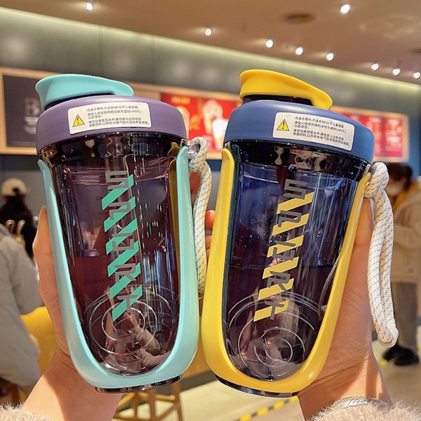 590ml Fitness Sport Vattenflaska Läcksäker Shaker Cup Dricksflaska För Utomhusaktivitet Grön