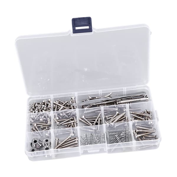 Elektrisk Gitarr Skruv Kit Reparations Luthier Verktyg Remspänne Set Delar Tillbehör Silver