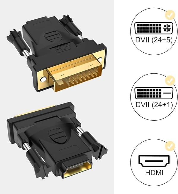DVI til HDMI-adapter, 2-pak