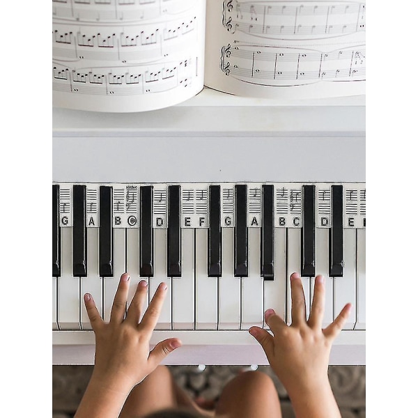 Begynders fuld størrelse 88 tangenter aftageligt klaver keyboard overlay og noder guide