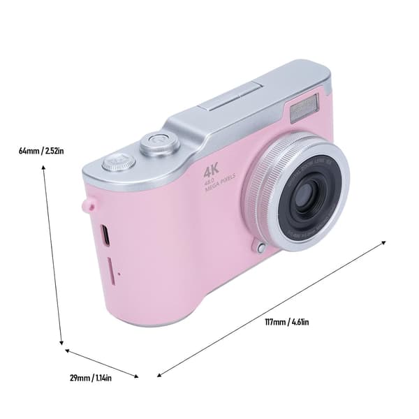 This high-resolution digital camera features a 2.4-inch high-definition rotatable screen and a built-in LED fill light, making it suitable for teenagers. Black