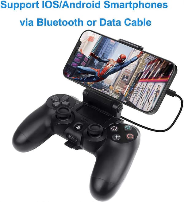 2-pak telefonholdere til P-S-4-controller, justerbare til Android/iOS-smartphones, spilklemmeholder kompatibel med P4/PS4 Slim/P-controller