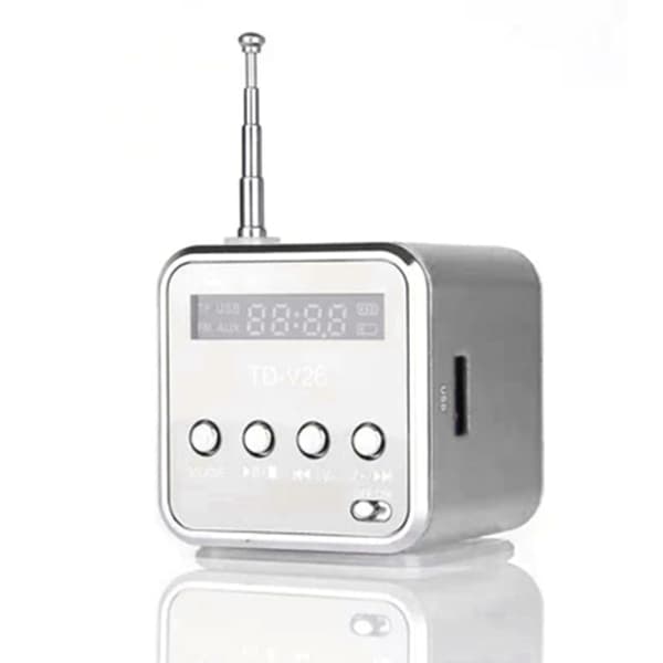 Portable TD V26 Digital Radio Speaker Mini FM Radio Receiver with LCD Stereo Speaker Support Micro Memory Card 0.8