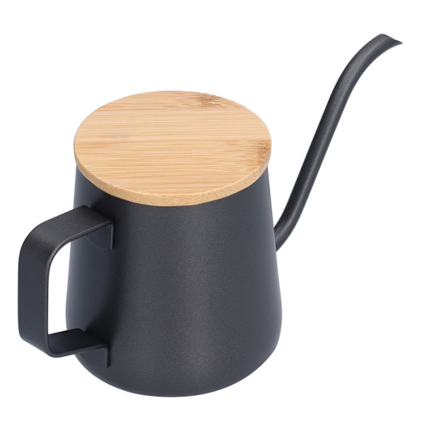 350ml Rostfri Kaffekanna Lång Smal Pip Manuell Kaffebryggningskittel med Bambulock