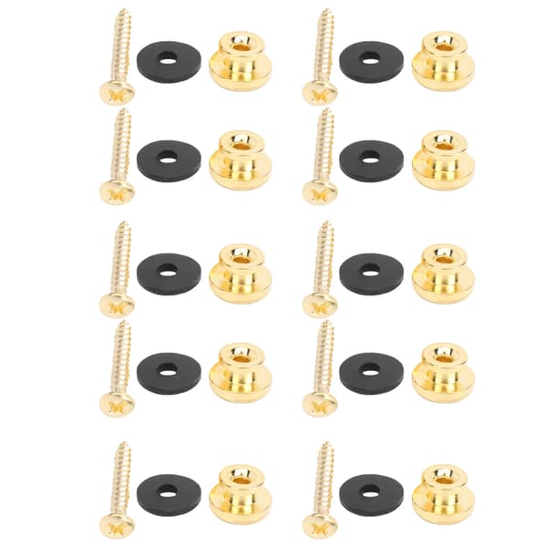 5 Set Gitarrband Lås Ändstift för Bas Ukulele Musikinstrument Tillbehör Guld