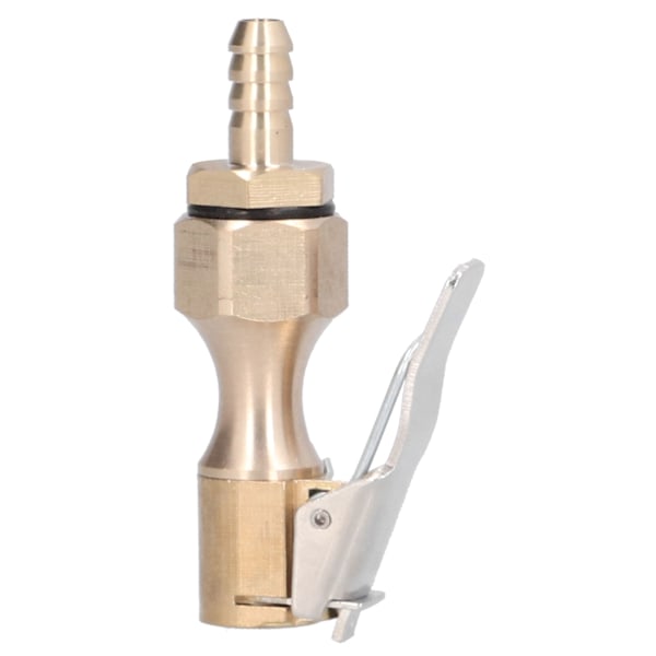 Messing Dekk-inflator Låsing på Chuck Luftkompressor Pump Adapter med 6,5 mm Barb-kontakt