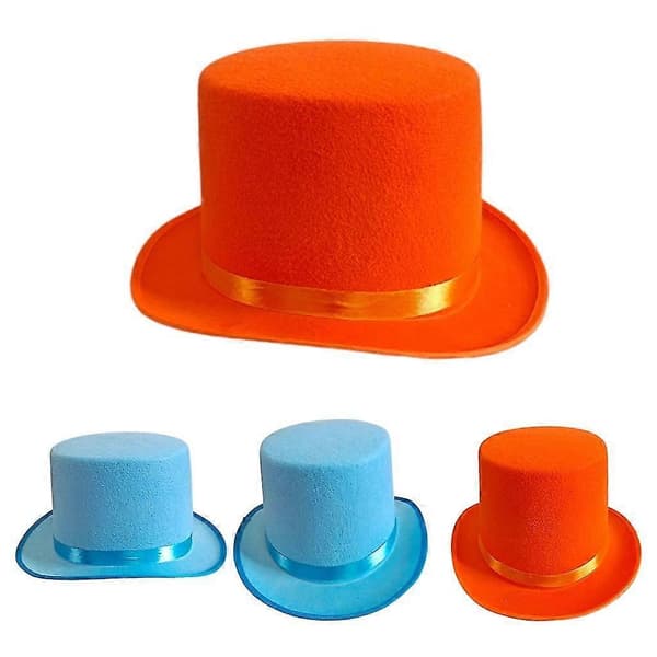 Magiker Høj Hat til Voksne, Halloween Kostumefest Derby Hat Tilbehør Orange
