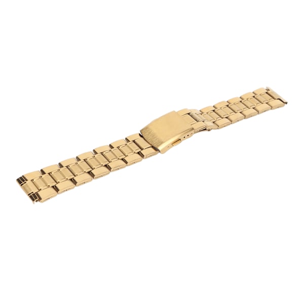 Rostfritt stål klockarmband Snabbkoppling Dubbellås Spänne Ersättning Metall Klockarmband Rem för Män Kvinnor Guld 20mm/0.79in