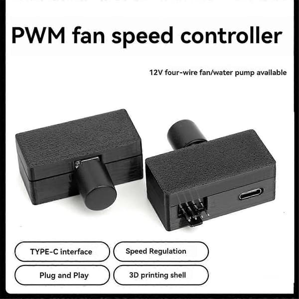 Fan Speed Controller 4Pin PWM Fan Control TYPE-C Power Supply DIY Water Cooling Cooler High Power PWM Fan Controller-WELLNGS