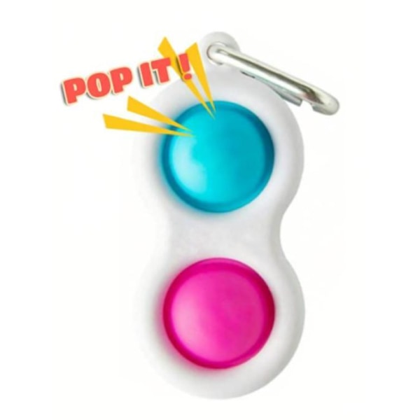 Enkel fordypning, MINI Pop it Fidget Finger Toy / Leksak- CE Rosa - Blå