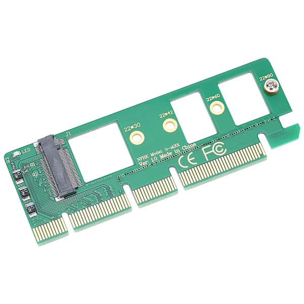 Adapter Överföring Expansionskort PCIE 3.0 x4 x8 x16 till NVME M.2 NVMe SSD Grön ABS
