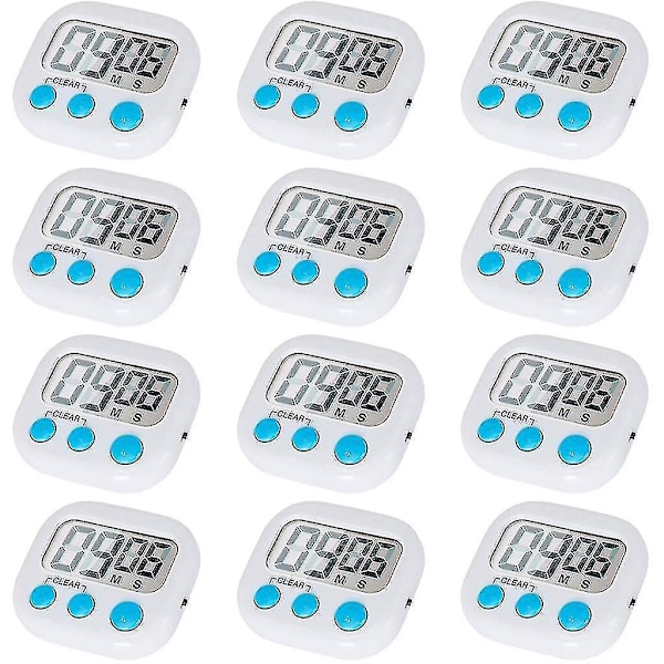 Digital Kitchen Timer 12 Pack - Loud Alarm, On/Off Switch