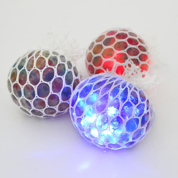 Druvpress Stress Mesh Bollar LED Barn Sensoriska Leksaker Vuxen Au