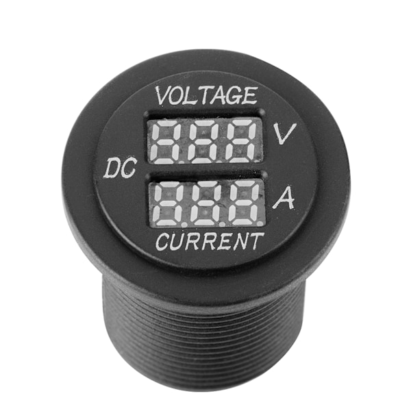 Digital LED Voltmeter Amperemeter Rund Mätare Ström Mätare för Motorcykel Bil Båt