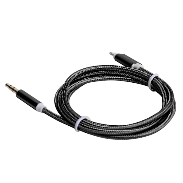 AUX-kabel för bil för IOS 12 3,5 mm AUX-ljud till IOS-gränssnittsadapter Nylonflätad kabel Svart