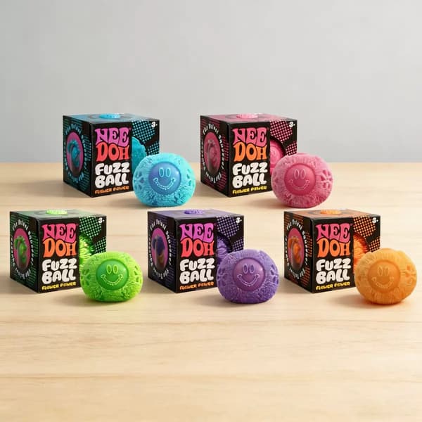 Fuzz Ball Stressleksak – Blød klembar sensorisk legetøj til angstlindring og fidget Lilla smile purple