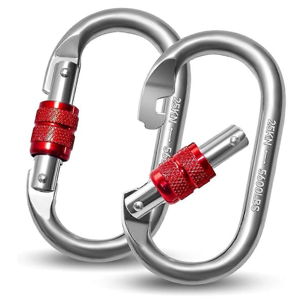 st karabinkroker 25 kN, O-formede karabinkroker Silver  Red
