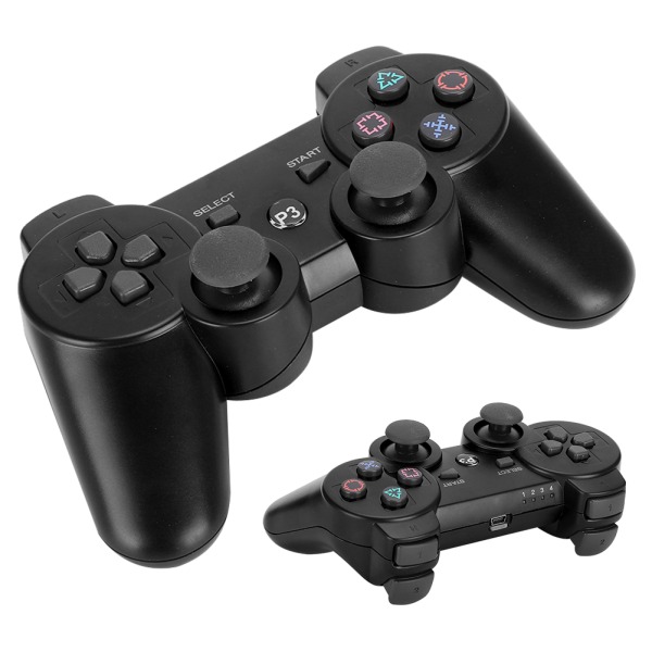 Trådløs Intelligent Bluetooth Spill Gamepad Funksjonell Håndtak Signalstabilisering for PS3 svart