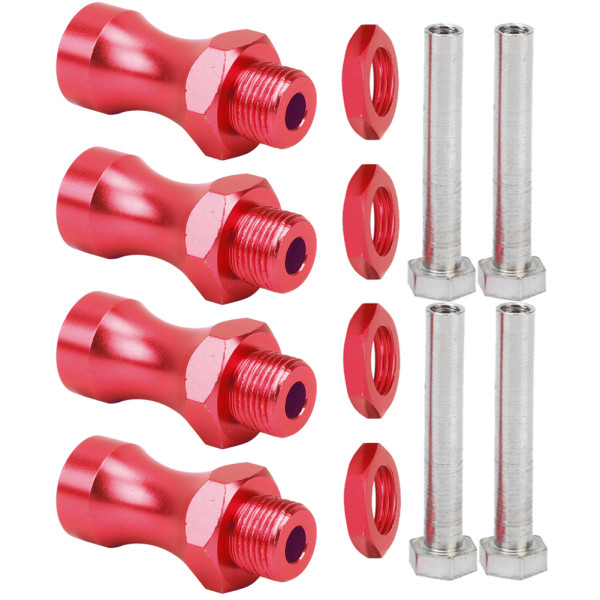 12 kpl 1/10 - 1/8 RC-mallin auton osaa Alumiiniseos 12 mm - 17 mm pyörän navan sovitin kytkentä Punainen