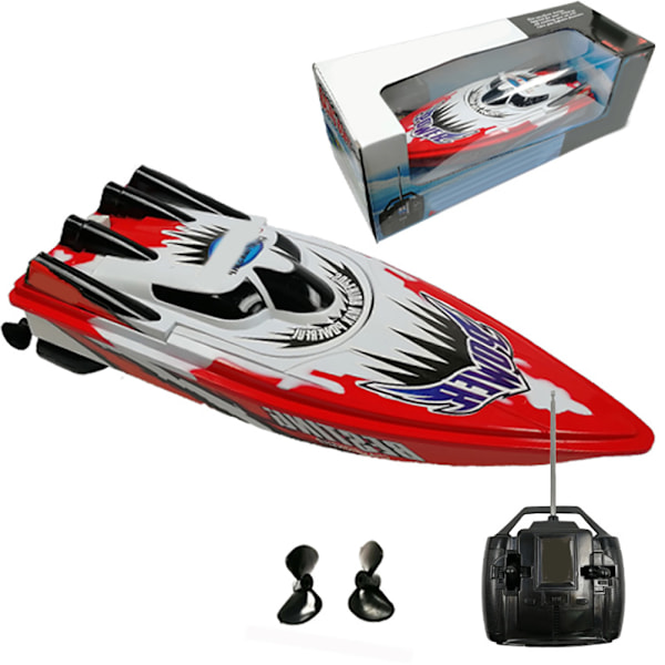 RC-båd fjernbetjening racerbåde til pools og søer Mini Speed Boat legetøj udendørs eventyr elektrisk bådlegetøj til børn