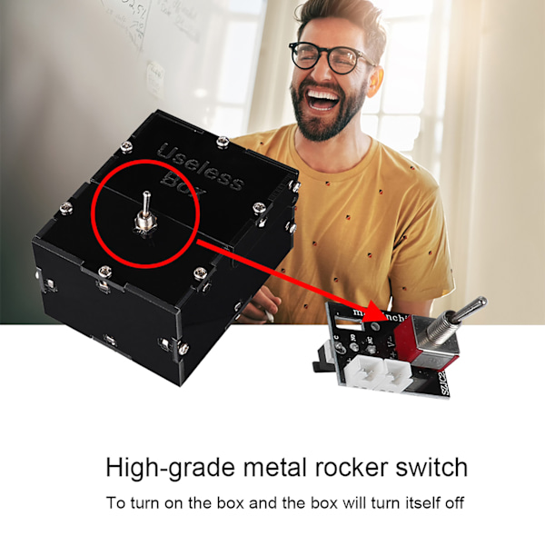 Mini Sjovt Legetøj Unikke Gaver Ubrugelig Boks DIY Dele Sæt Automatisk Boks Lad Mig Være I Fred Sort