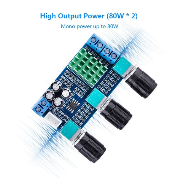 TPA3116D2 DC 12V-24V 80W * 2 Digital Audio Forstærker Board Diskant Volume Bas Audio Forstærker Modul