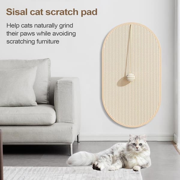 Cat Scratch Mat | Horizontal Sisal Scratch Mat for Floors | Durable Pet and Kitten Scratch Toy for Use on Carpets, Sofas, and Floors