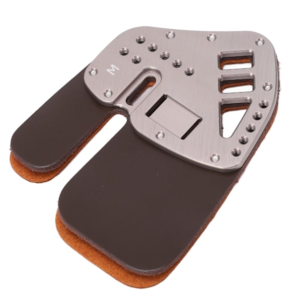 Läder Bågskytte Finger Tab Protect Guard Recurve Bow Protector Skytteövningsutrustning Silver M