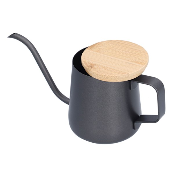 350ml Rostfri Kaffekanna Lång Smal Pip Manuell Kaffebryggningskittel med Bambulock