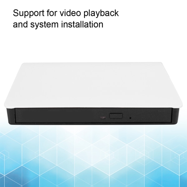 USB3.0 Extern DVD-skrivare Brännare 3.0 Extern optisk enhet för bärbar dator Stationär Vit