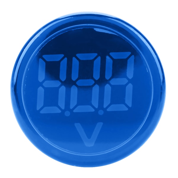 Rund LED Signallampe AC Digital Display Voltmeter Indikator (blå)