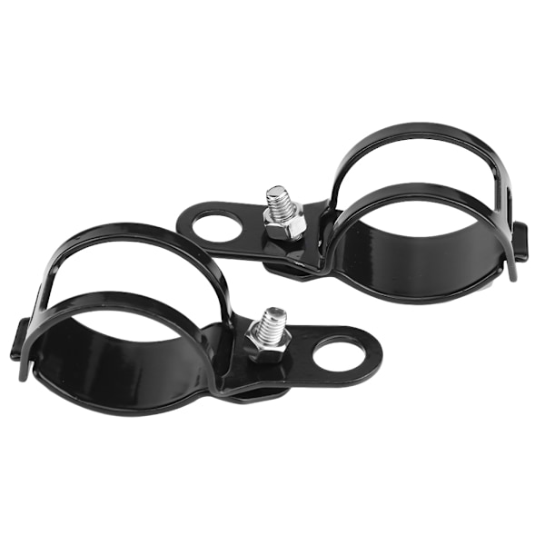 2 stk. Motorcykel Blinklys Beslag Passer til 30-45mm Forgaffel Scooter (Sort)