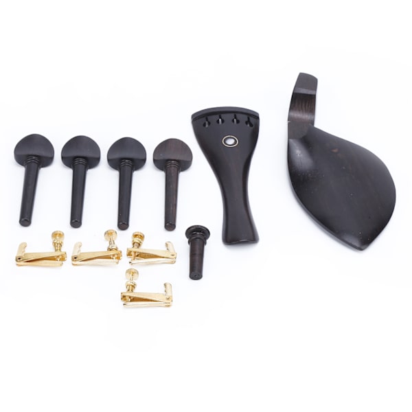 Violindelar Ebenholts 4/4 Trä Pinnar Dragbräda Hakstöd Finjustering Musikinstrument Tillbehör