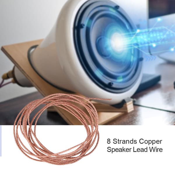 2m Högtalarkabel Subwoofer Woofer Kabel Reparation 8 trådar Flätad Koppartråd