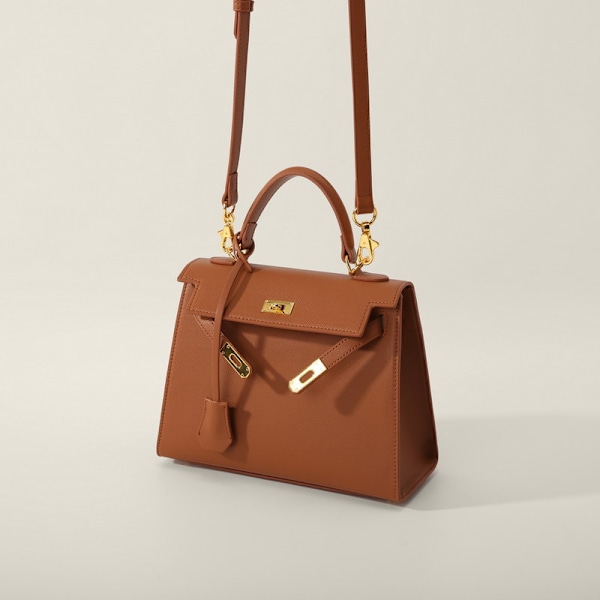 Håndlavet Brun Crossbody Taske til Kvinder 28x11x20 Coffee brown Extra large size: 28*11*20