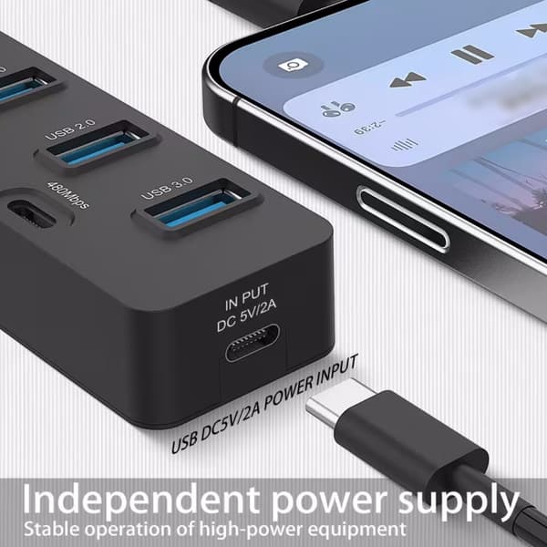 USB C-hub, 7-porters USB 3.0 til USB-C-hub, USB 3.0-hub
