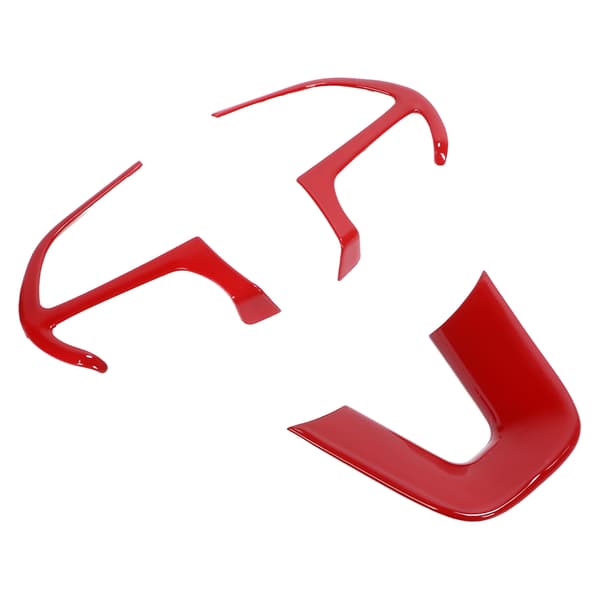 3 stk Rattskinn Dekor Trim for Dodge Challenger Charger Durango 2015‑2019 Rød