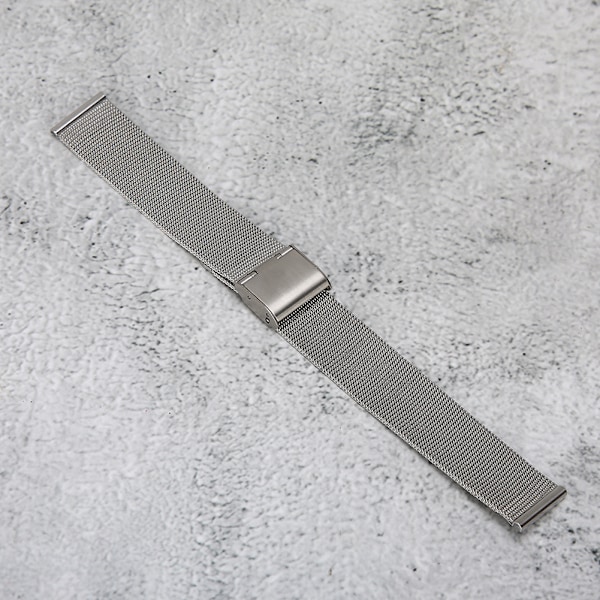 Metallklockarmband Mesh Bälte Klockarmband Vävt Klockarmband Ersättningstillbehör Silver18MM